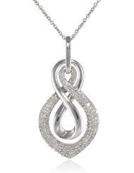 Sterling Silver Diamond Twist Pendant Necklace (1/2 Cttw, I-J Color, I3 Clarity), 18"