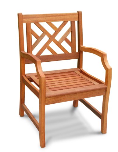 VIFAH V187 Outdoor Wood Arm Chair, Natural Wood Finish, 23 by 23 by 37 Inch 41%2B U6PINoL VIFAH V187 Outdoor Wood Arm Chair, Natural Wood Finish, 23 by 23 by 37 Inch