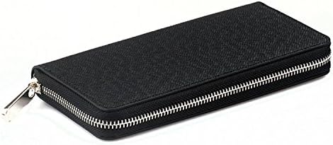 Men's Wallet,Cyberways Leather Business Long Section Zipper Purse/Cell Phone Bag-black