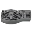 Fellowes - Ergonomic Split-Design Keyboard w/Antimicrobial Protection, 117 Keys, Black