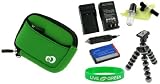 5n1 Neoprene Sleeve (Forrest Green) Case / LI-50B 925mAh Li-Ion Battery / AC DC Charger / Tripod / LCD Cleaning Kit for Olympus Stylus Tough-6020 Digital Camera Blue