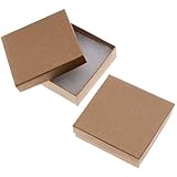Kraft Brown Square Cardboard Jewelry Boxes 3.5 x 3.5 x 1 Inches (16)