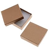 Kraft Brown Square Cardboard Jewelry Boxes 3.5 x 3.5 x 1...