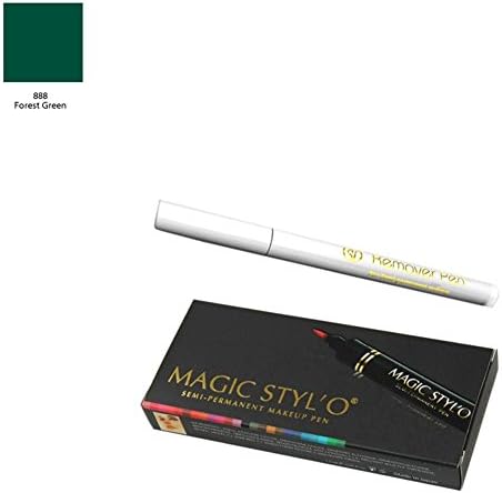 Bundle of 2 Items: Magic Stylo Semi Permanent Makeup Pen in Forest Green with Remover Pen