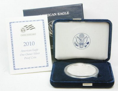2010 American Silver Eagle Proof $1 Dollar Coin W/Box