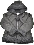 KC Collections Girls Hooded Faux Fur Jacket Black (Small (5/6))