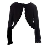 Toddler Little Girls Clothes Long Sleeve BLACK Shrug BONNIE JEAN Top Girl 2T-14
