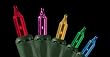 Set of 35 Multi-Color Everglow Mini Christmas Lights - Green Wire