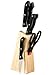 Premier Housewares 6-Piece Knife and Scissor Set in Natural Wood Block