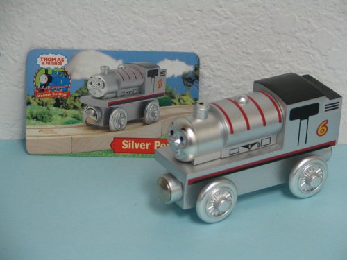 New 'SILVER PERCY' Thomas & Friends Wooden Train Engine Loose Item Includes Exclusive Collector Card Retired Item