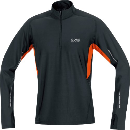 GORE RUNNING WEAR Herren THERMO Shirt MYTHOS, black/blaze orange, S Preisvergleich