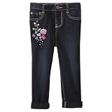 Genuine Kids Made By Oshkosh Infant Girls Sweet Skinny Dark Wash Flowered Jeans