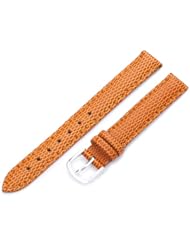 Hadley-Roma Womens LSL725RAG120 12-mm Orange Java Lizard Grain Watch Strap