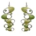 Acosta Jewellery - Green Enamel & Peridot Crystal - Abstract Oval Costume Earrings