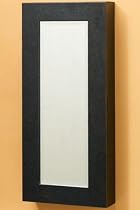 Leather Mirrored Wall-mount Jewelry Armoire