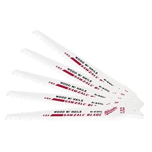 Milwaukee 48-00-5031 Super Sawzall Blade 5 8 Teeth per Inch 6-Inch Length by Milwaukee