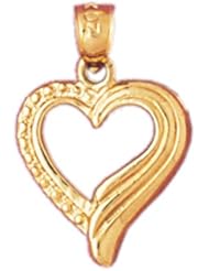 Dazzlers Solid 14k Gold Heart Charm Pendant Available in three colors from jewelsberry (weights: 1.2 grams only)