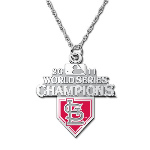 MLB St. Louis Cardinals 2011 World Series Championship Sterling Silver Pendant with Enamel by LogoArt®