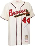 Hank Aaron Milwaukee Braves Autographed 1957 White Throwback Jersey