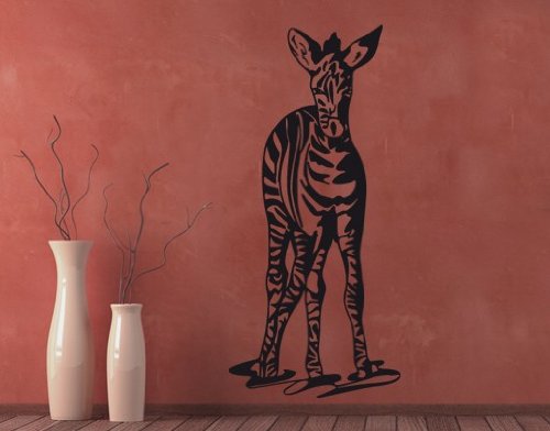 Best Quality Vinyl Wall Sticker Decals - Zebra ( Size: 8in x 17in - Color: violet ) - No: 1705