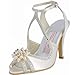 Elegantpark Women High Heel Pumps Peep Toe Pearls Straps Evening Prom Bridal Wedding Sandals