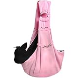 Alfie Pet by Petoga Couture - Chico 2.0 Revisible Pet Sling Carrier with Adjustable Strap - Color: Pink and Denim