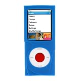 Premium Kroo Blue silicon skin Case + Premium Reusable LCD Screen Protector for Apple iPod nano 8GB 16Gb Chromatic 4th Generation