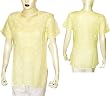 Womens Cotton Short Sleeve Top Shirt Blouse Chikan Embroidery Size M (ctop455)