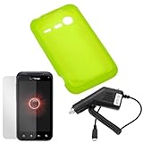 GTMax Green Soft Rubber Silicone Skin Protector Cover Case + Clear LCD Scre ....