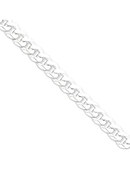 .925 Sterling Silver 8.5mm Beveled Curb Link Chain