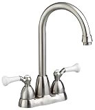 American Standard Collection Double-Handle Pantry/Bar Sink Faucet with Brass Gooseneck Spout, Satin #4223S