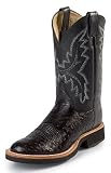 Men's Justin Boots Cowboy Boots Black Smooth Ostrich Skin 9EE