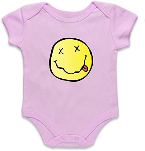 Nirvana cute smile face Baby Girls Onesie Bodysuit One piece pink 0-6 Months