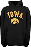 Iowa Hawkeyes Youth Black Tackle Twill Hooded Sweatshirt