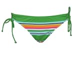 Quiksilver Raisins Green Striped Sidetie Swimsuit Bottom