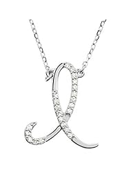 14K White Gold Diamond Initial Necklace "I" -- LIFETIME WARRANTY