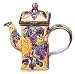 Kelvin Chen Enameled Miniature Tea Pot - Grapes & Ladybug