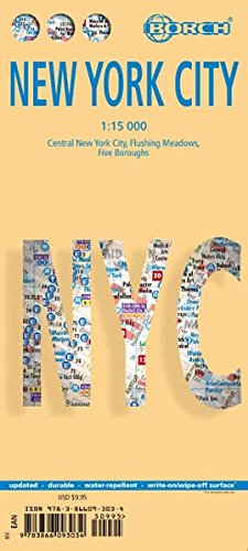 Laminated New York City Streets Map by Borch (English Edition)