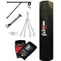 5Ft Filled Heavy Duty Punch Bag Rex Leather 40-45kg Set