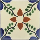 Mexican Tile - 4x4 Ivy & Flower Talavera