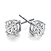 Freeman Jewels Sterling Silver Rhodium Plated Round Cut Cubic Zirconia Stud Earrings for Girls