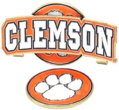 Clemson Tigers Slider Hat Clip W/ Golf Ball Marker - Ncaa College Athletics