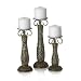 Elements 12-Inch 10-Inch and 8-Inch Resin Scroll Candlesticks, Set of 3