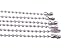 KONMAY 30pcs 2.4mm Size #3 304L Grade Stainless Steel Military Dog Tag Bead Ball Chain Necklace With Connectors (24')
