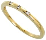 14k Yellow Gold Band 1.5mm wide, w/ 0.06 Carat Round Brilliant Diamonds