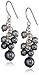 Amazon Collection Grey Tonal Stud and Cluster Drop Simulated Pearl Trio Earrings