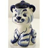 GZHEL/GJEL - Tiger Cub in Cap [Made in Russia. Size: 5 x 3 inches (12 x 7 cm). Material: porcelain. Hand-painted artist's work] [2010 is the Year of the Tiger. We offer all Gzhel connoisseurs and collectors of yearly symbols this tiger as a talisman for the new year. Bring him into your life, and he'll bring you luck and success! Makes an unforgettable gift for friends or family this holiday season]