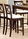 Counter Height Cappuccino Side Chair Pair