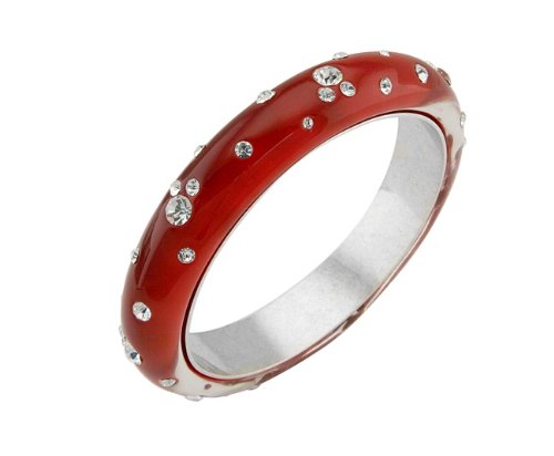 Click here to buy Disney Couture Jewelry - Minnie Mouse - Bangle w  Crystal Polka Dots and Mickey Dots (Red).