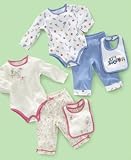 First Impressions Baby Boy and Girl 3 Piece Bodysuit and Bib Set